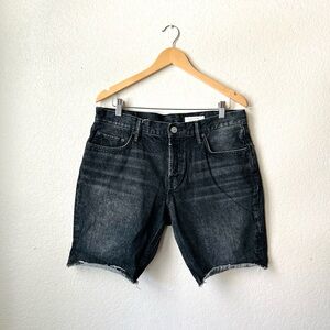 All Saints Switch Men's Black Denim Shorts Size 34 Washed Black
